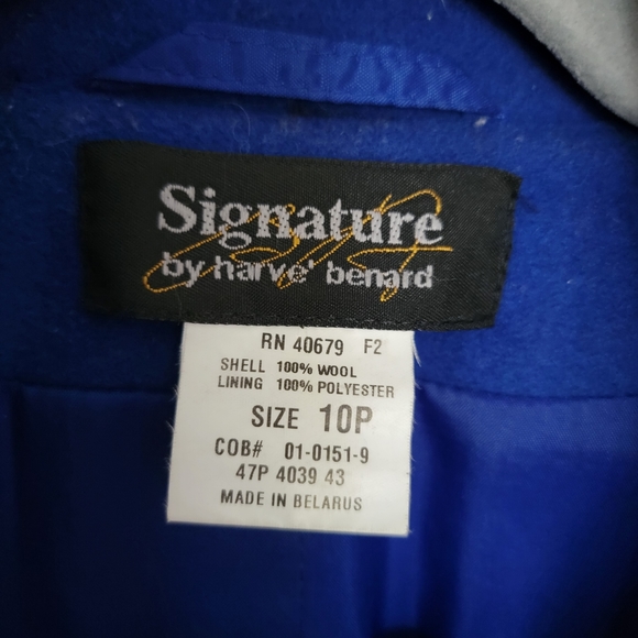 VTG Harve Benard Peacoat Blue Double Breasted 10P - Picture 4 of 6